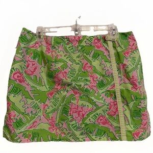Lilly Pulitzer Monkey And Palms Vintage Skort Women’s 12 Pink Green Spring Vibes